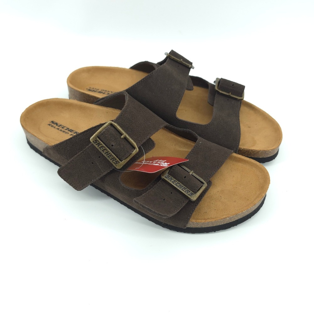 Skechers Mens Aidan-Leelan Sandal Synthetic Chocolate Brown 9 Relaxed Fit